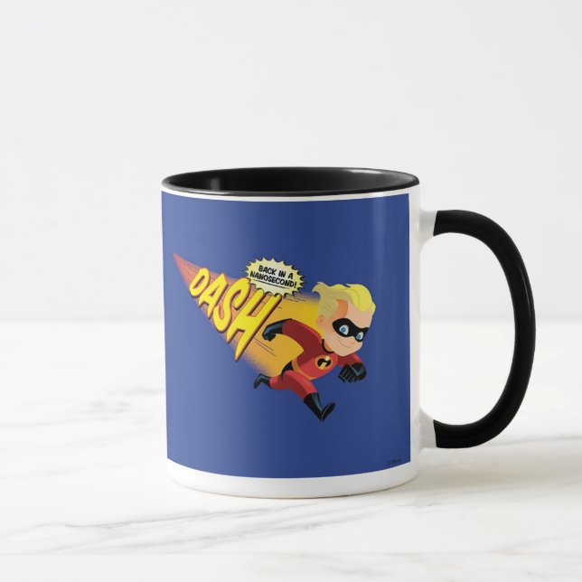The Incredible Dash running "back in a nanosecond" Mug (Right)