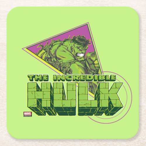 The Incredible Hulk 90s Graphic Square Paper Coaster