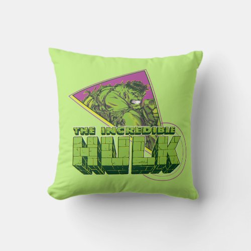 The Incredible Hulk 90s Graphic Throw Pillow
