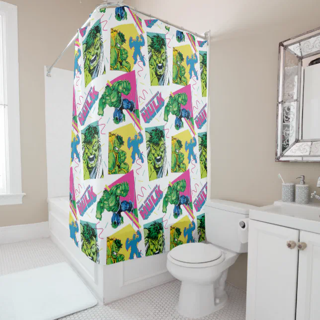 The Incredible Hulk 90's Pattern Shower Curtain Zazzle