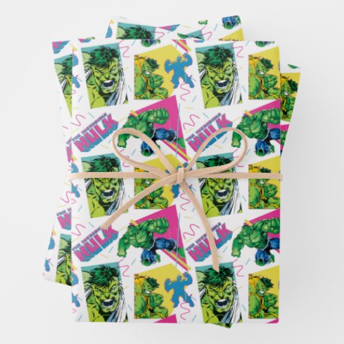 The Incredible Hulk 90s Pattern Wrapping Paper Sheets
