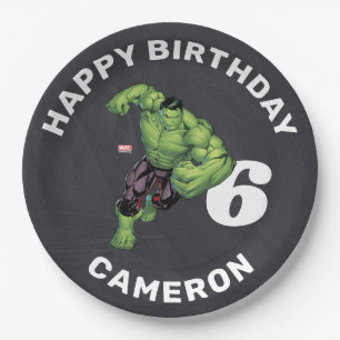 The Incredible Hulk Chalkboard Birthday Paper Plates