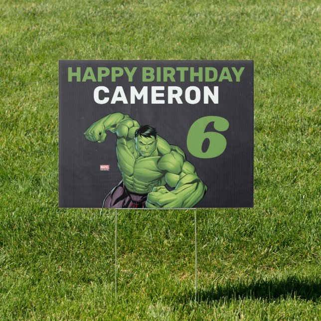 The Incredible Hulk Chalkboard Birthday Sign (Insitu)