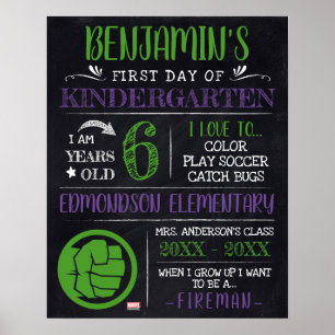 The Incredible Hulk First or Last Day of School Poster