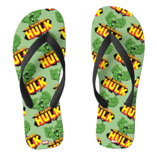 The Incredible Hulk Logo Flip Flops