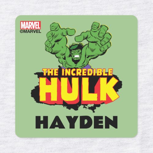 The Incredible Hulk Logo Kids Labels