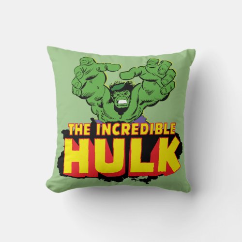 The Incredible Hulk Logo Throw Pillow