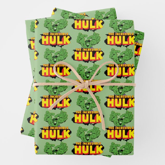 The Incredible Hulk Logo Wrapping Paper Sheets (In situ)