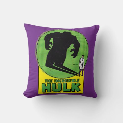 The Incredible Hulk Vintage Shadow Graphic Throw Pillow