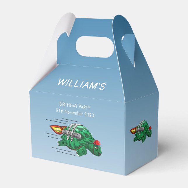 The Incredible Rocket Turtle Favor Boxes (Front Side)