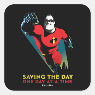 The Incredibles 2   Saving the Day Square Sticker