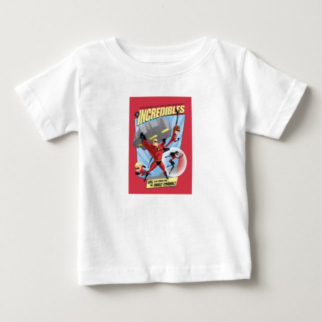The Incredibles Action Poster Disney Baby T-Shirt (Front)