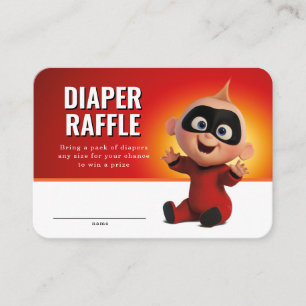 The Incredibles Baby Shower Diaper Raffle Place Card