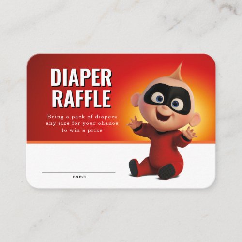 The Incredibles Baby Shower Diaper Raffle Place Card