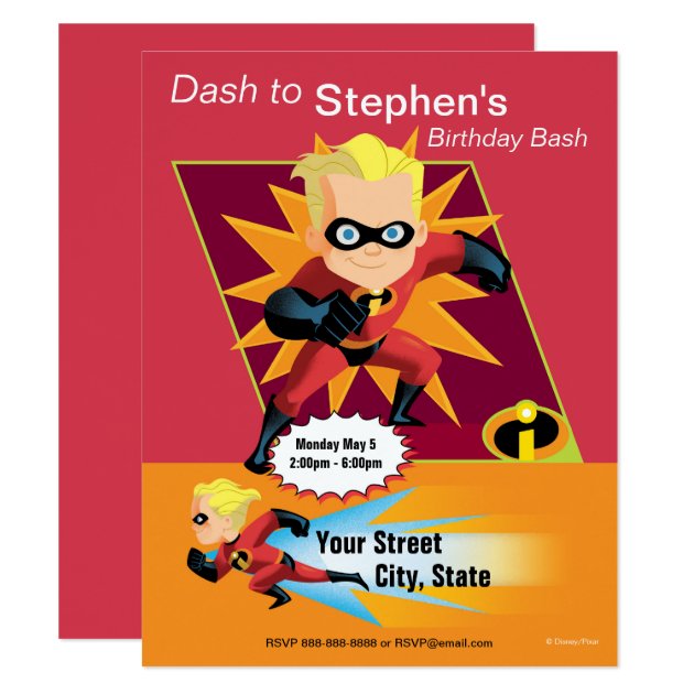 The Incredibles Dash Birthday Invitation