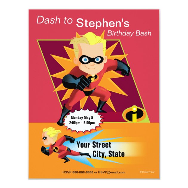 The Incredibles Dash Birthday Invitation