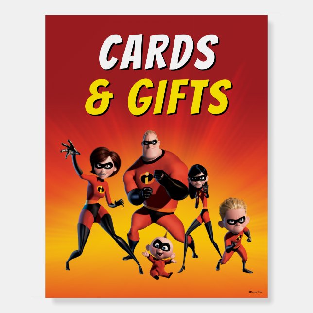 The Incredibles Family Baby Shower Cards & Gifts Foam Board (Front)
