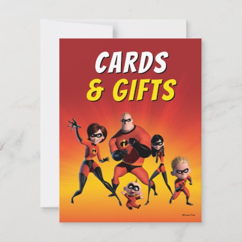 The Incredibles Family Baby Shower Note Card