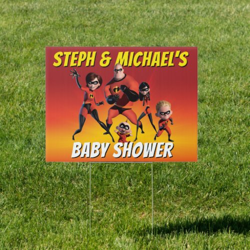The Incredibles Family Baby Shower Sign