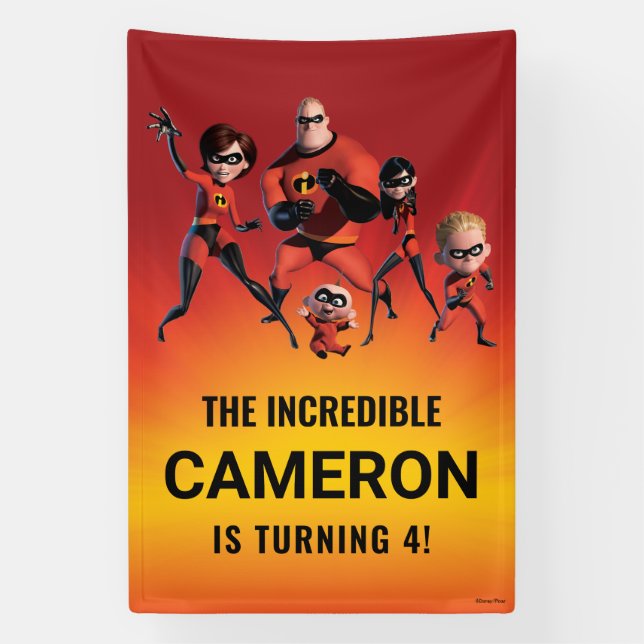 The Incredibles Family Birthday Banner (Vertical)
