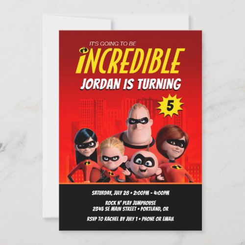 The Incredibles Family Birthday Invitation