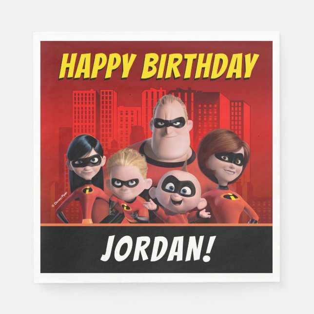 The Incredibles Family Birthday Napkins (Front)
