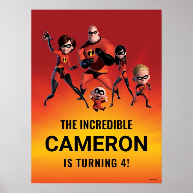 The Incredibles Family Birthday Poster (Front)