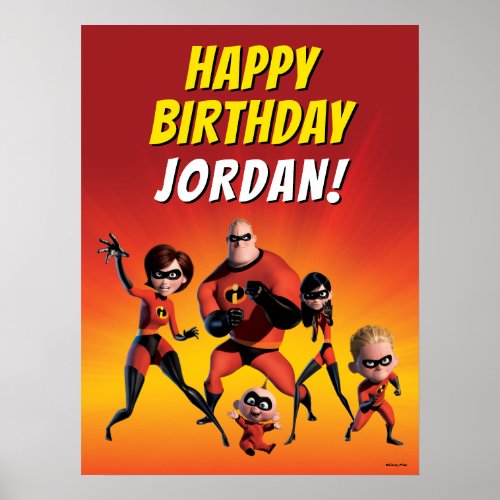 The Incredibles Family Birthday Poster