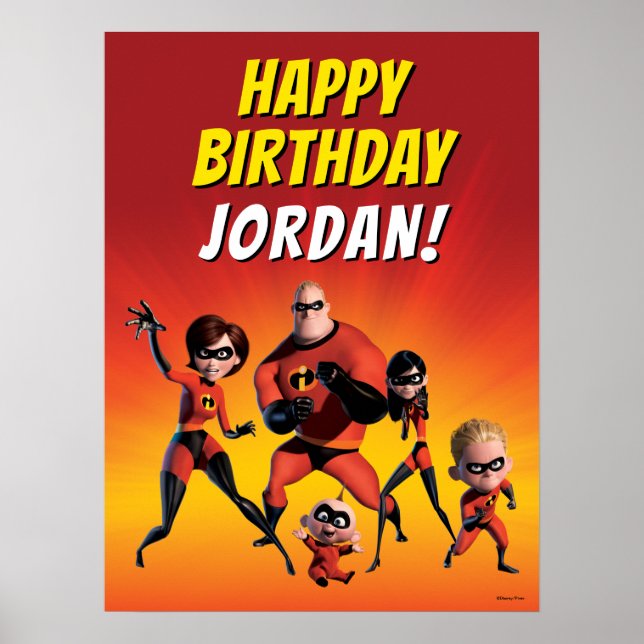 The Incredibles Family Birthday Poster (Front)