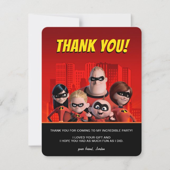 The Incredibles Family Birthday Thank You (Front)