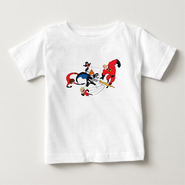 The Incredibles' Family Fighting Syndrome Disney Baby T-Shirt (Front)