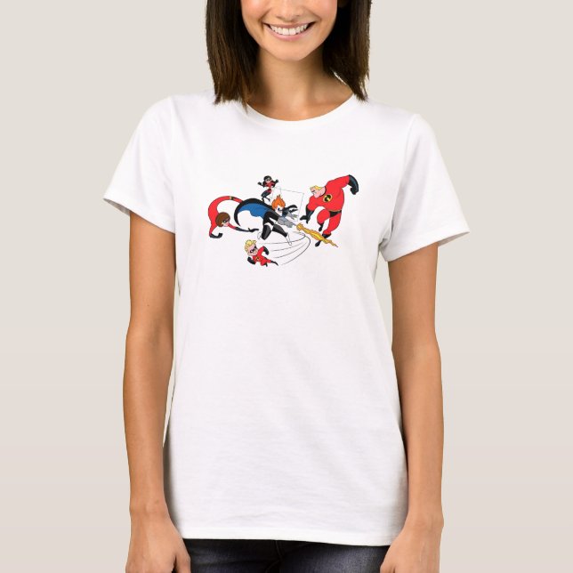 The Incredibles' Family Fighting Syndrome Disney T-Shirt (Front)