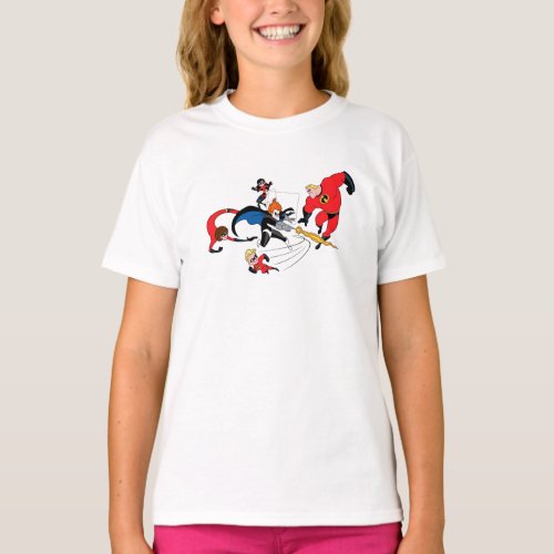 The Incredibles Family Fighting Syndrome Disney T_Shirt