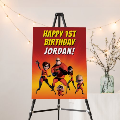 The Incredibles Family First Birthday Foam Board
