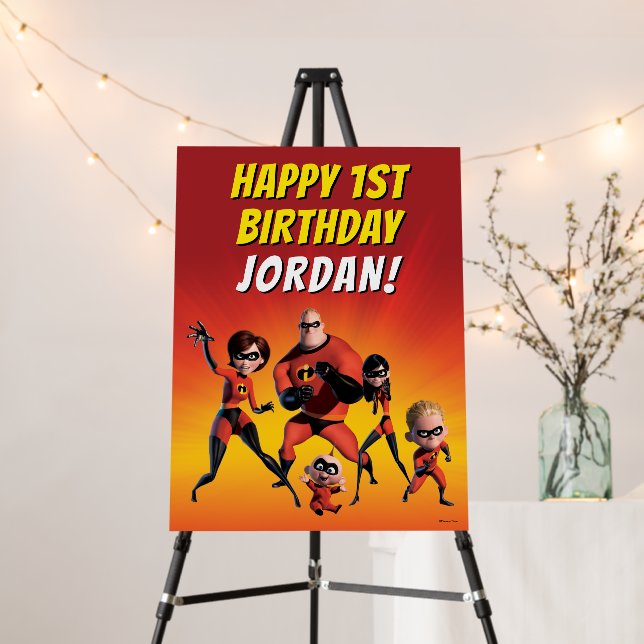 The Incredibles Family First Birthday Foam Board (In Situ (Stand))