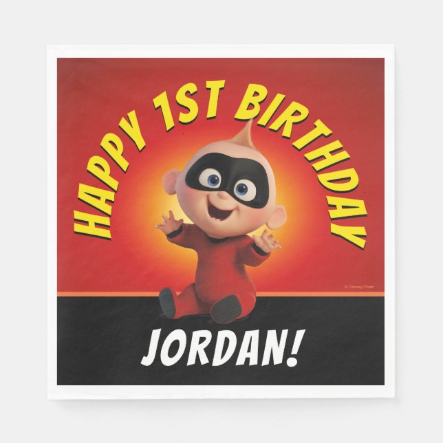 The Incredibles Family First Birthday Napkins (Front)