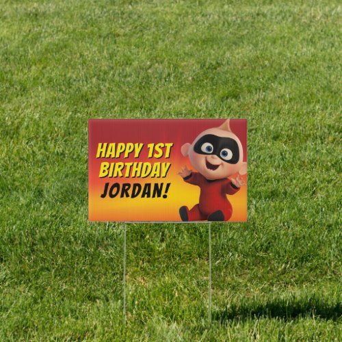 The Incredibles Family First Birthday Sign