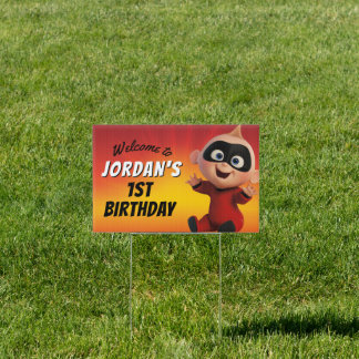 The Incredibles Family First Birthday Sign