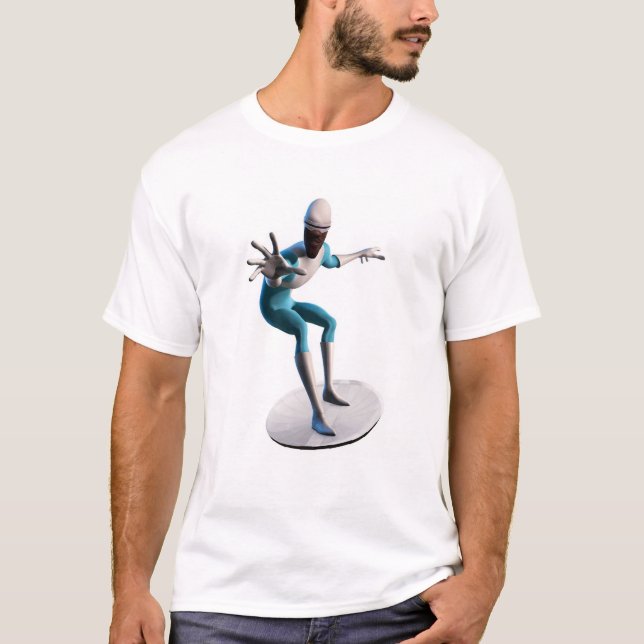 The Incredibles Frozone flying disc saucer Disney T-Shirt (Front)