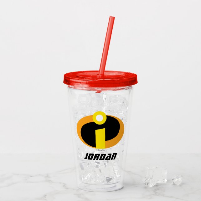 The Incredibles Logo | Add Your Name Acrylic Tumbler (Back Ice)