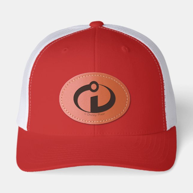 The Incredibles Logo Design Leather Patch Hat (Front)