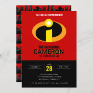 The Incredibles Logo Superhero Birthday Invitation