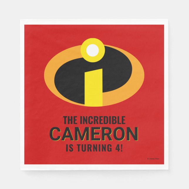 The Incredibles Logo Superhero Birthday Napkins (Front)