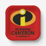 The Incredibles Logo Superhero Birthday Paper Plates