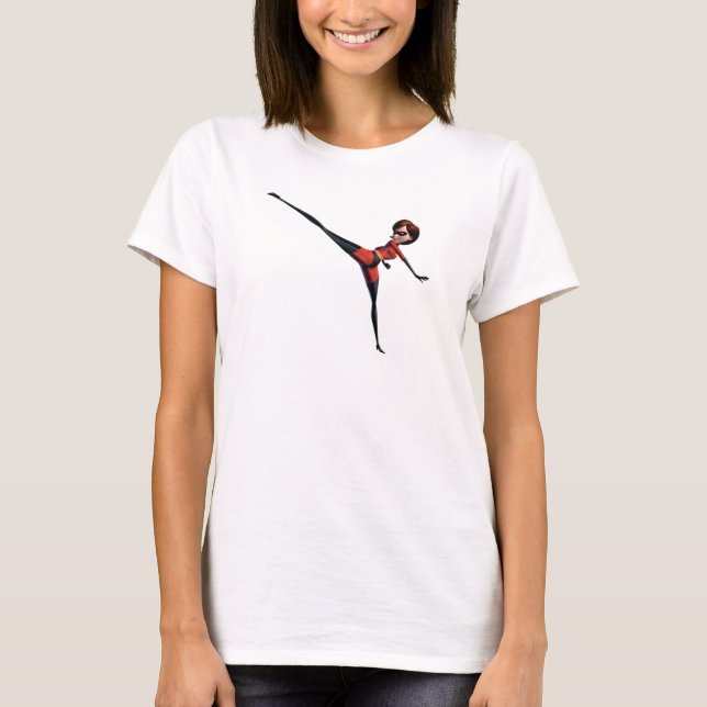 The Incredibles Mrs. Incredible kicking stretching T-Shirt (Front)