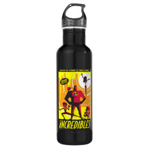 The Incredibles Poster Art Disney Stainless Steel Water Bottle