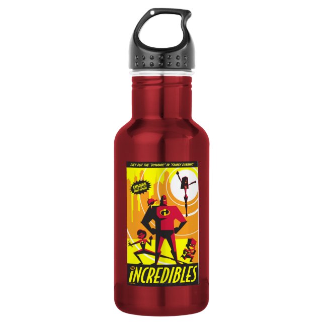 The Incredibles Poster Art Disney Water Bottle (Front)