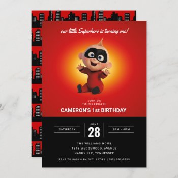 The Incredibles Superhero 1st Birthday Invitation by theincredibles at Zazzle