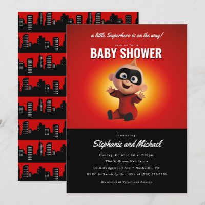 The Incredibles Superhero Baby Shower Invitation