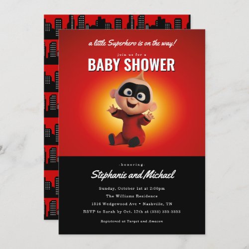 The Incredibles Superhero Baby Shower Invitation